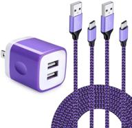 🔌 мощное usb-зарядное устройство для стены с 2pack 6ft кабелем зарядного устройства type c для samsung galaxy, google pixel, lg, moto и более ! логотип