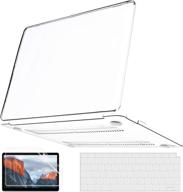 👌 clear plastic hard shell case for macbook air 13 inch 2020 2018 2019 release m1 a2337 a2179 a1932: includes screen protector & keyboard cover - compatible with macbook air 13 with touch id & retina display logo