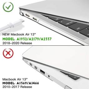 img 2 attached to 👌 Clear Plastic Hard Shell Case for MacBook Air 13 inch 2020 2018 2019 Release M1 A2337 A2179 A1932: Includes Screen Protector & Keyboard Cover - Compatible with MacBook Air 13 with Touch ID & Retina Display