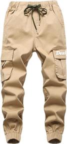 img 2 attached to 👖 Elastic Drawstring Jogging Bottoms for Boys – TLAENSON Clothing