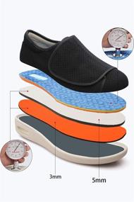 img 3 attached to Lightweight Adjustable Closure Athletic Diabetes Elderly Shoes Big Velcro Adjustable Anti Slip Double Layer Insole Air Cushion Sole Walking Simple Mens Men's Shoes
