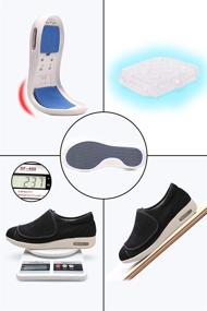 img 2 attached to Lightweight Adjustable Closure Athletic Diabetes Elderly Shoes Big Velcro Adjustable Anti Slip Double Layer Insole Air Cushion Sole Walking Simple Mens Men's Shoes