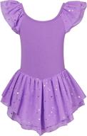 👗 id greatim sparkling ruffle sleeve ballet leotard dress for 3-9 year old girls - tutu gymnast ballerina outfit логотип