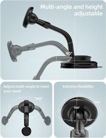 img 1 attached to 📱 ACEFAST Magnetic Phone Car Mount - Universal Holder with Low Installation Height, Four N52 Super Strong Magnets, Large Sticky Base, Suction Cup for Dashboard and Windshield - Flexible Installation