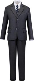 img 4 attached to Boys' Clothing and Suits & Sport Coats: Black Toddler Suit for a Stylish Bearer