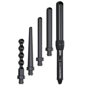 img 1 attached to 🔥 Nume Lustrum 5-in-1 Tourmaline Ceramic Curling Wand Set with Enhanced SEO