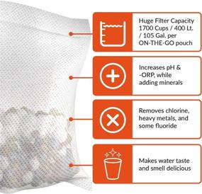 img 1 attached to Enhance Your Hydration Anywhere with pH ON-THE-GO Alkaline Water Filter Pouch - Convenient Portable Filtration System for Bottles, Pitchers & Containers - Savor High pH, Long-lasting Supply (3-pack)