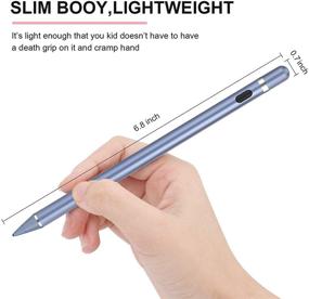 img 1 attached to 🖊️ Blue Rechargeable Active Stylus Pen for Touch Screens - Fine Point 1.5mm Digital Stylist Pencil Compatible with iPhone, iPad, and Other Touch Screen Devices