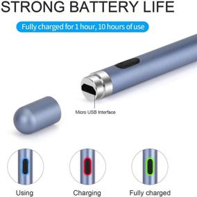 img 2 attached to 🖊️ Blue Rechargeable Active Stylus Pen for Touch Screens - Fine Point 1.5mm Digital Stylist Pencil Compatible with iPhone, iPad, and Other Touch Screen Devices