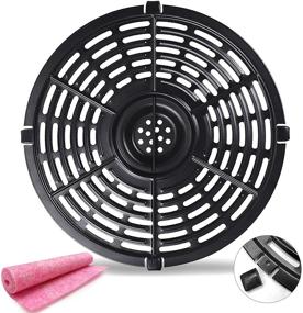 img 4 attached to 🍽️ Non-Stick Coating Air Fryer Accessories Rack, Round Grill Plate Crisper Plate, 3.7-4.0 QT - Ideal Replacement Parts for Gowise, Chefman, Dash, Power Air Fryers