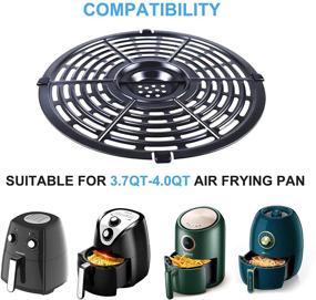 img 2 attached to 🍽️ Non-Stick Coating Air Fryer Accessories Rack, Round Grill Plate Crisper Plate, 3.7-4.0 QT - Ideal Replacement Parts for Gowise, Chefman, Dash, Power Air Fryers