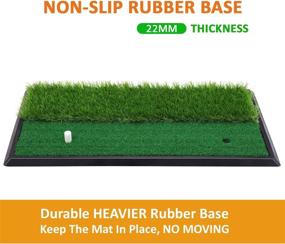 img 2 attached to SkyLife Dual-Turf Golf Practice Mat with Heavy Rubber Base, Ideal for Driving, Hitting, Chipping, and Putting - Includes Realistic Fairway & Rough Turf, Rubber Tee Holder, and 2 3/4’’ Plastic Tees (Handle-Free Version)