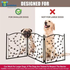 img 2 attached to 🐾 Bundaloo Large Freestanding Metal Folding Pet Gate: Portable Panels for Dog & Cat Security – Foldable Enclosure Gates for Puppies – Indoor & Outdoor Safety for Pets (Black Rustic, Metallic Leaf)