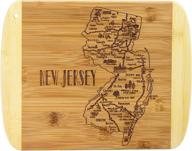 🏞️ 11x8.75" totally bamboo a slice of life new jersey state serving and cutting board logo