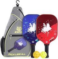 🎾 xs xspak pickleball paddles set of 2 with bag, carbon fiber pickleball paddles set including backpack, 1 indoor ball and 1 outdoor ball, lightweight pickleball rackets, polymer honeycomb core kit логотип