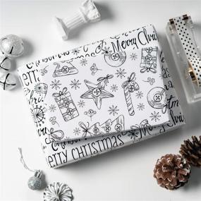 img 1 attached to 🎁 RUSPEPA Christmas Wrapping Paper - Elegant Black and White Designs - 4 Rolls - 30 inches x 10 feet per Roll