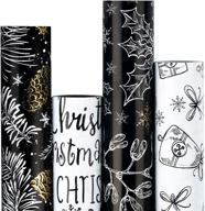🎁 ruspepa christmas wrapping paper - elegant black and white designs - 4 rolls - 30 inches x 10 feet per roll logo