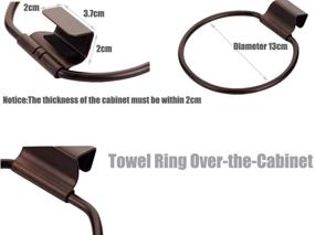 img 1 attached to 🧼 Stylish and Functional! Fashionclubs Iron Towel Ring Over-the-Cabinet Door For Kitchen And Bathroom in Elegant Bronze Finish - Pack of 2