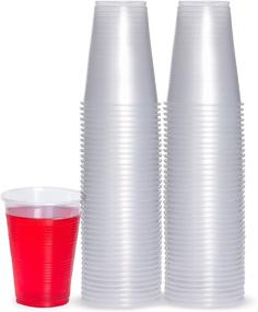 img 1 attached to 🥤 Durable Clear Reusable Plastic Disposable Drinking Cups - Pack of 100, 9 Ounce