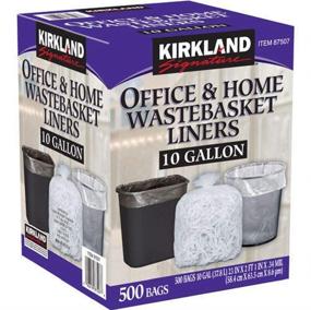 img 1 attached to 🗑️ Kirkland Signature-87507 Wastebasket Liners, Clear - 10 Gallon Size (Pack of 500) for Efficient Waste Management