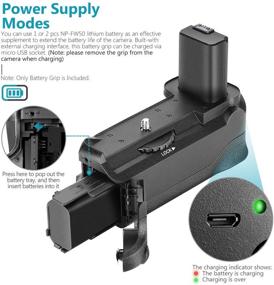 img 3 attached to 📷 Neewer 2.4G Vertical Battery Grip + Wireless Remote for Sony A6300/A6000/A6400 | 1 or 2 NP-FW50 Compatibility