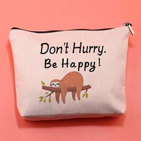 img 3 attached to LEVLO Sloth Makeup Cosmetic Sloth Lover Travel Accessories and Cosmetic Cases