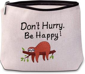img 4 attached to LEVLO Sloth Makeup Cosmetic Sloth Lover Travel Accessories and Cosmetic Cases