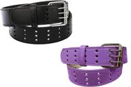 👖 faux leather three hole belt - pack of [number of belts included] logo