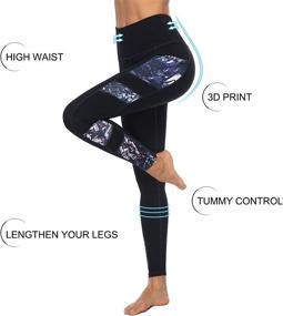 img 2 attached to 👖 Stylish and Functional: PERSIT Women's Printed Yoga Pants with 2 Pockets for Tummy Control and 4 Way Stretch