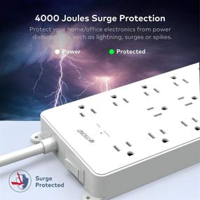 img 1 attached to 🔌 TROND Power Strip, Surge Protector Flat Plug with 13 Widely Spaced Outlets, 4 USB Ports Charging Station, 5ft Heavy Duty Extension Cord, Wall Mount for Office Dorm Home, ETL Listed, White - 4000J