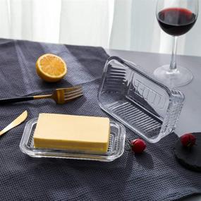 img 1 attached to 🧈 Premium Clear Glass Butter Dish with Lid for Freshness and Style