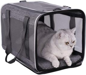 img 4 attached to 🐱 Convenient Top Load Pet Carrier: Ideal for Large and Medium Cats, Small Dogs - Easy Ingress, Secure Storage, and Hassle-Free Cleaning