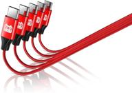 qmq usb c кабель 5 штук (3/3/6/6/9 футов) usb-a к типу c нейлоновая оплетка быстрая зарядка алюминиевый корпус совместим с samsung galaxy s10 s9 note 9 8 s8 plus логотип