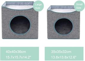 img 1 attached to 🐱 Tofern Foldable Cat House – Cozy Cat Condo with Reversible Cushion – Scratch Resistant Cat Bed Cave in Gray