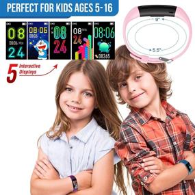 img 3 attached to Inspiratek Kids Fitness Tracker For Girls And Boys Age 5-16 (4 Color)- Waterproof Fitness Watch For Kids With Heart Rate Monitor Outdoor Recreation for Accessories