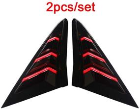 img 1 attached to Bright Black Red Racing Style Rear Side Window Louvers Air Vent Scoop Shades Cover Blinds Exterior Decals Fit For Honda 10Th Gen Civic Hatchback Type R 2016 2017 2018 2019 2020 2021(Not For Sedan)