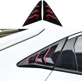 img 4 attached to Bright Black Red Racing Style Rear Side Window Louvers Air Vent Scoop Shades Cover Blinds Exterior Decals Fit For Honda 10Th Gen Civic Hatchback Type R 2016 2017 2018 2019 2020 2021(Not For Sedan)