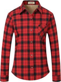 img 4 attached to SSLR SN SS AFD768 23 RBXXL SSLR Womens Flannel Shirt Button Down Shirt Jacket Fleece Plaid Shirts For Women XX Large Black