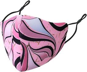 img 3 attached to 🎭 Stylish 3 Pack Cotton Face Mask Set with Washable Reusable Fashion Prints and Convenient Lanyard for Enhanced Protection