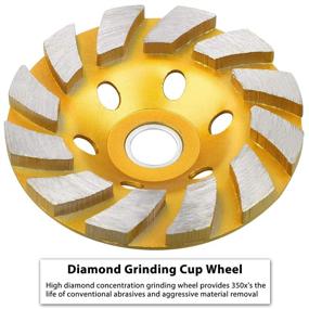 img 1 attached to 💎 4" Concrete Grinding Wheel: Heavy Duty Turbo Row Diamond Cup Grinding Disc for Granite, Marble, Masonry & Concrete – SUNJOYCO