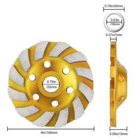 img 3 attached to 💎 4" Concrete Grinding Wheel: Heavy Duty Turbo Row Diamond Cup Grinding Disc for Granite, Marble, Masonry & Concrete – SUNJOYCO