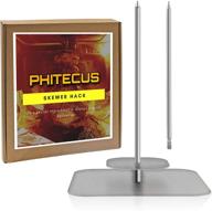 🔥 phitecus stainless steel skewers set with interchangeable base and dual spikes (8-inch and 10-inch) | vertical barbecue spits for tacos al pastor, chicken, shawarma, and gyros logo