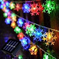 🎄 homeleo 30ft solar christmas snowflake lights with 50 leds, outdoor multi-color snowflake lights string for xmas backyard garden patio decorations логотип