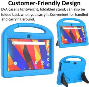 img 1 attached to 👦 TeeFity Kids Case - Shock proof Dragon Touch K10/Notepad K10 Tablet Case with Built-in Screen Protector - Suitable for Dragon Touch K10/Notepad K10 10.1 inch Tablet - Blue