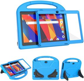 img 4 attached to 👦 TeeFity Kids Case - Shock proof Dragon Touch K10/Notepad K10 Tablet Case with Built-in Screen Protector - Suitable for Dragon Touch K10/Notepad K10 10.1 inch Tablet - Blue