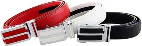 img 1 attached to Womens Leather Ratchet Sliding Buckle Women's Accessories for Belts
