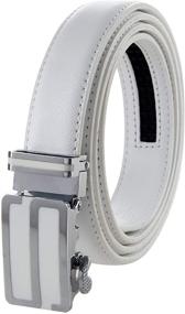 img 3 attached to Womens Leather Ratchet Sliding Buckle Women's Accessories for Belts