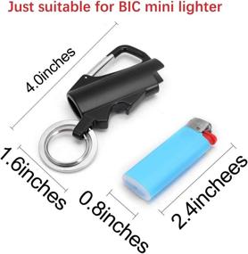 img 3 attached to 🔑 Metal Lighter Case Cover Holder with Bottle Opener and Keychain for BIC Mini Lighter - Multitool Sleeve with Zinc Alloy Buckle (Lighter NOT Included)