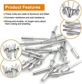 img 2 attached to 🔒 Premium Quality ISPINNER 100Pcs Aluminum Rivets Assortment: Secure Fastening Solutions for Various Applications
