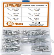 🔒 premium quality ispinner 100pcs aluminum rivets assortment: secure fastening solutions for various applications logo